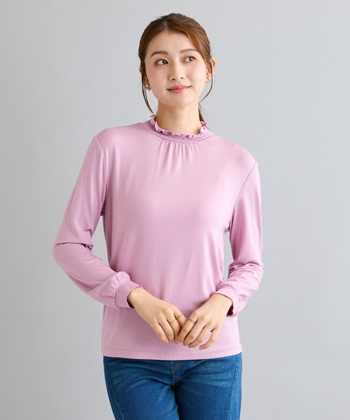 Rose Tiara(ローズティアラ)の「【吸湿発熱】ラグウォームカットソー(Tシャツ/カットソー・レディース・ピンク/オフホワイト/ブラック/グリーン・38/46/42)」の9枚目の写真