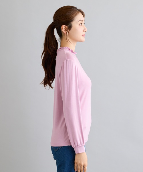Rose Tiara(ローズティアラ)の「【吸湿発熱】ラグウォームカットソー(Tシャツ/カットソー・レディース・ピンク/オフホワイト/ブラック/グリーン・38/46/42)」の13枚目の写真
