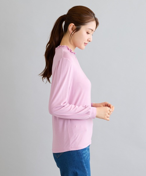Rose Tiara(ローズティアラ)の「【吸湿発熱】ラグウォームカットソー(Tシャツ/カットソー・レディース・ピンク/オフホワイト/ブラック/グリーン・38/46/42)」の14枚目の写真