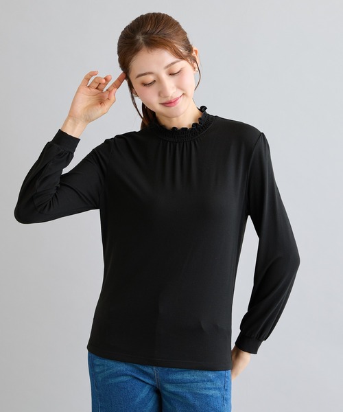 Rose Tiara(ローズティアラ)の「【吸湿発熱】ラグウォームカットソー(Tシャツ/カットソー・レディース・ピンク/オフホワイト/ブラック/グリーン・38/46/42)」の18枚目の写真