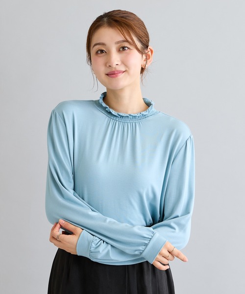 Rose Tiara(ローズティアラ)の「【吸湿発熱】ラグウォームカットソー(Tシャツ/カットソー・レディース・ピンク/オフホワイト/ブラック/グリーン・38/46/42)」の21枚目の写真