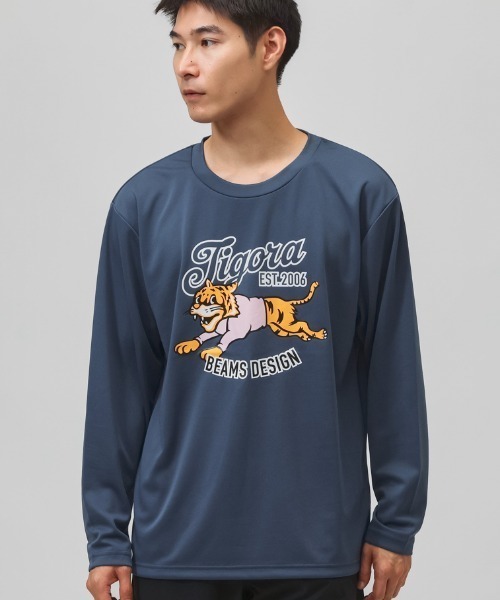 TIGORA by BEAMS DESIGN（ティゴラバイビームスデザイン）の「ティゴラ バイ ビームスデザイン  グラフィックロングTシャツ（Tシャツ/カットソー・メンズ・ブラック/ブルー/グリーン・3L/LL/L/M/S）」の3枚目の写真