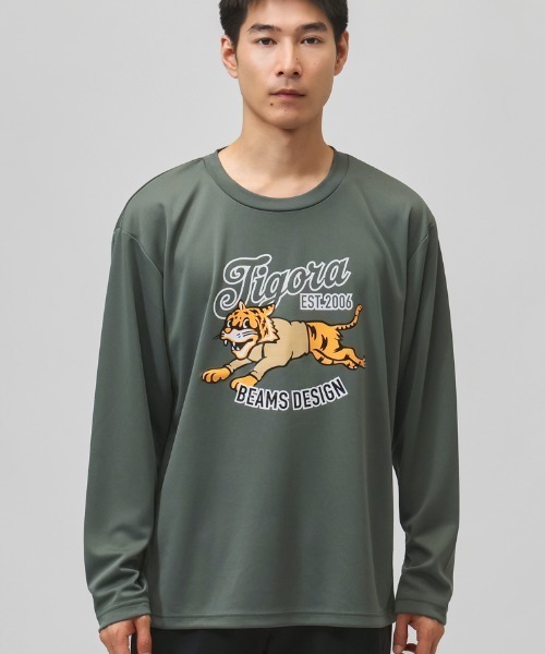TIGORA by BEAMS DESIGN（ティゴラバイビームスデザイン）の「ティゴラ バイ ビームスデザイン  グラフィックロングTシャツ（Tシャツ/カットソー・メンズ・ブラック/ブルー/グリーン・3L/LL/L/M/S）」の2枚目の写真