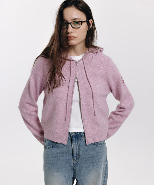 a blink hoodie knit (pink)（ニット/セーター）｜haag（ヘイグ）の