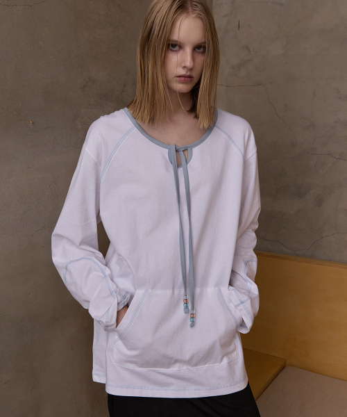 RENSE(レンセ)の「Beads String Long Sleeve White(Tシャツ/カットソー・レディース・その他・OS)」の1枚目の写真