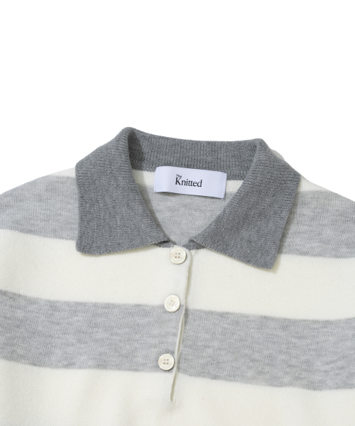 KNITTED(ニッティド)の「(ユニセックス) ストライプラグビーコラーニットCLOUD(ニット/セーター・メンズ・その他・FREE/MEDIUM/LARGE/X-LARGE)」の2枚目の写真