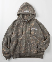 【70】【THRASHER/スラッシャー】ヘビーウェイト ジップパーカー/フーディー/オーバーサイズ/ライトアウター/スケーター/ロゴ刺繍/裏起毛/ユニセックス/レディース/メンズ