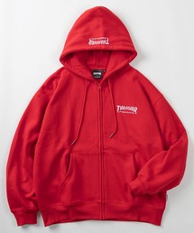【70】【THRASHER/スラッシャー】ヘビーウェイト ジップパーカー/フーディー/オーバーサイズ/ライトアウター/スケーター/ロゴ刺繍/裏起毛/ユニセックス/レディース/メンズ