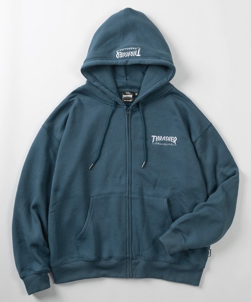 THRASHER(スラッシャー)の「【70】【THRASHER/スラッシャー】ヘビーウェイト ジップパーカー/フーディー/オーバーサイズ/ライトアウター/スケーター/ロゴ刺繍/裏起毛/ユニセックス/レディース/メンズ(パーカー・メンズ・レッド/ブルー/グリーン/グレー/ブラック/グリーン系カモフラージュ・L/XL/M)」の5枚目の写真