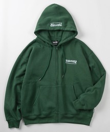 【70】【THRASHER/スラッシャー】ヘビーウェイト ジップパーカー/フーディー/オーバーサイズ/ライトアウター/スケーター/ロゴ刺繍/裏起毛/ユニセックス/レディース/メンズ