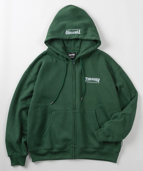 THRASHER(スラッシャー)の「【70】【THRASHER/スラッシャー】ヘビーウェイト ジップパーカー/フーディー/オーバーサイズ/ライトアウター/スケーター/ロゴ刺繍/裏起毛/ユニセックス/レディース/メンズ(パーカー・メンズ・レッド/ブルー/グリーン/グレー/ブラック/グリーン系カモフラージュ・L/XL/M)」の4枚目の写真