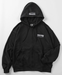 【70】【THRASHER/スラッシャー】ヘビーウェイト ジップパーカー/フーディー/オーバーサイズ/ライトアウター/スケーター/ロゴ刺繍/裏起毛/ユニセックス/レディース/メンズ
