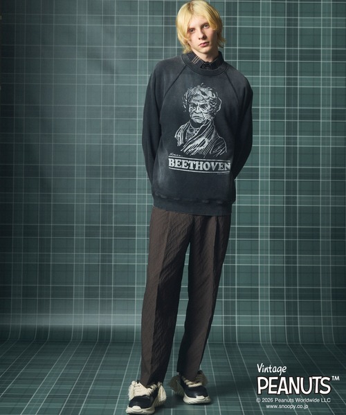 MAISON SPECIAL（メゾンスペシャル）の「《UNISEX》「PEANUTS」プライムオーバークルーネックスウェット/「PEANUTS」Prime-Over Crew Neck Sweatshirt【MAISON SPECIAL/メゾンスペシャル】（スウェット・メンズ・ブラック/グレー・0/1/2）」の16枚目の写真