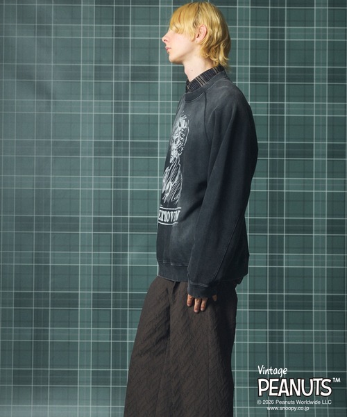 MAISON SPECIAL（メゾンスペシャル）の「《UNISEX》「PEANUTS」プライムオーバークルーネックスウェット/「PEANUTS」Prime-Over Crew Neck Sweatshirt【MAISON SPECIAL/メゾンスペシャル】（スウェット・メンズ・ブラック/グレー・0/1/2）」の13枚目の写真