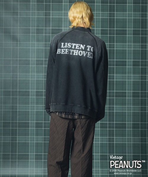 MAISON SPECIAL（メゾンスペシャル）の「《UNISEX》「PEANUTS」プライムオーバークルーネックスウェット/「PEANUTS」Prime-Over Crew Neck Sweatshirt【MAISON SPECIAL/メゾンスペシャル】（スウェット・メンズ・ブラック/グレー・0/1/2）」の12枚目の写真