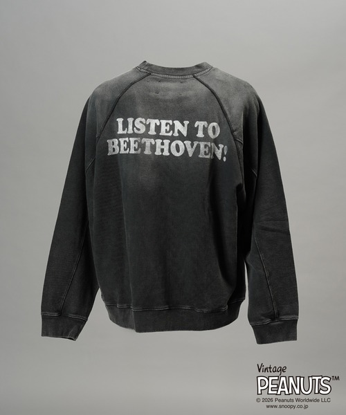 MAISON SPECIAL（メゾンスペシャル）の「《UNISEX》「PEANUTS」プライムオーバークルーネックスウェット/「PEANUTS」Prime-Over Crew Neck Sweatshirt【MAISON SPECIAL/メゾンスペシャル】（スウェット・メンズ・ブラック/グレー・0/1/2）」の5枚目の写真
