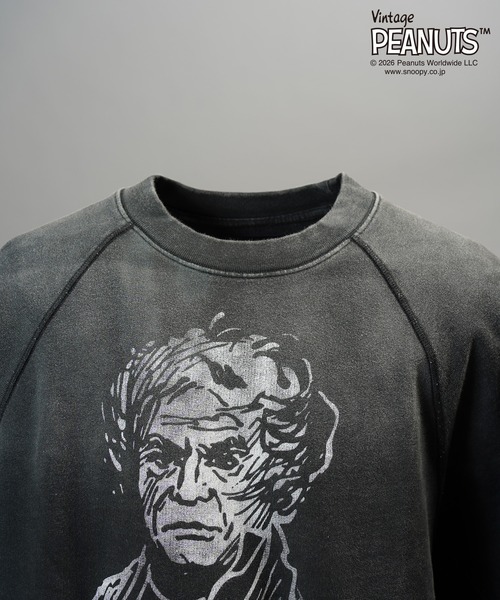 MAISON SPECIAL（メゾンスペシャル）の「《UNISEX》「PEANUTS」プライムオーバークルーネックスウェット/「PEANUTS」Prime-Over Crew Neck Sweatshirt【MAISON SPECIAL/メゾンスペシャル】（スウェット・メンズ・ブラック/グレー・0/1/2）」の4枚目の写真