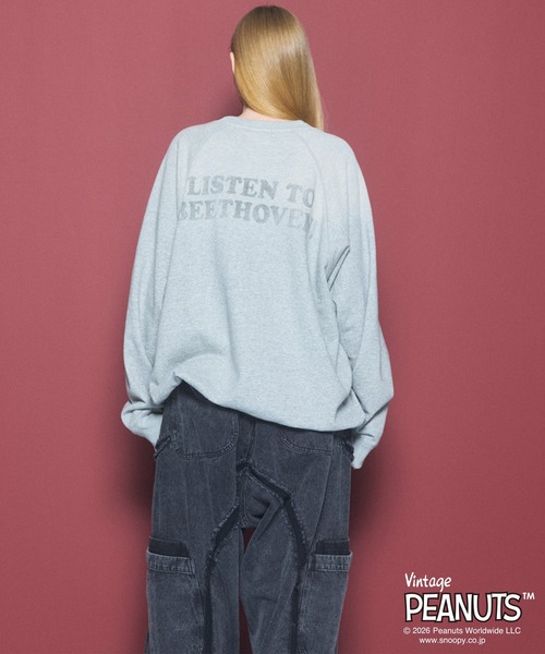 MAISON SPECIAL（メゾンスペシャル）の「《UNISEX》「PEANUTS」プライムオーバークルーネックスウェット/「PEANUTS」Prime-Over Crew Neck Sweatshirt【MAISON SPECIAL/メゾンスペシャル】（スウェット・メンズ・ブラック/グレー・0/1/2）」の9枚目の写真