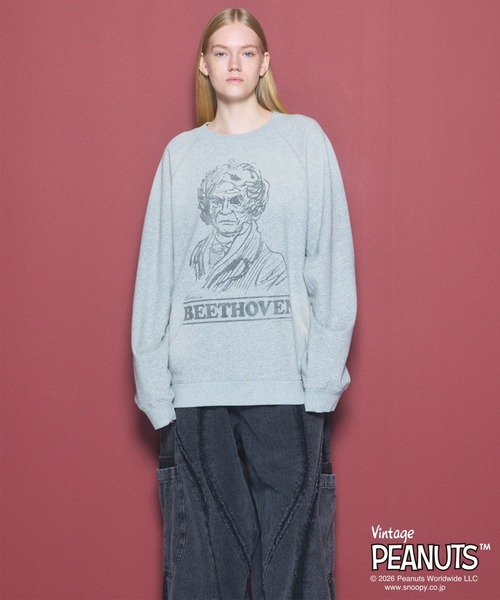 MAISON SPECIAL（メゾンスペシャル）の「《UNISEX》「PEANUTS」プライムオーバークルーネックスウェット/「PEANUTS」Prime-Over Crew Neck Sweatshirt【MAISON SPECIAL/メゾンスペシャル】（スウェット・メンズ・ブラック/グレー・0/1/2）」の11枚目の写真