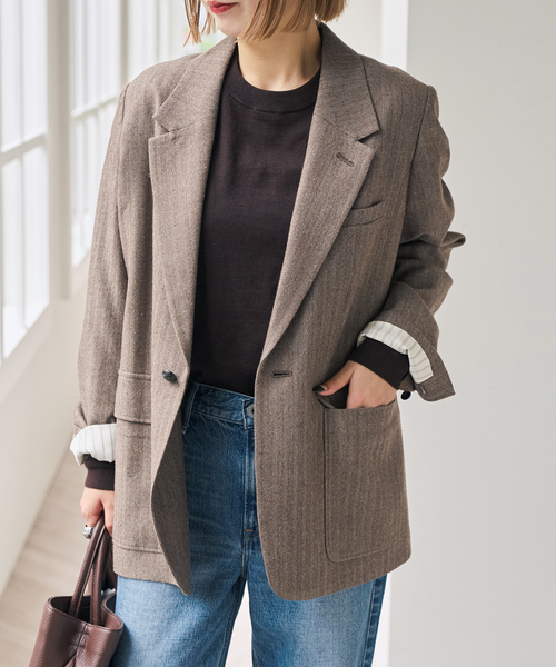 Spick & Span(スピックアンドスパン)の「ウールネップヘリンボンジャケット(テーラードジャケット・レディース・その他4・38/36)」の2枚目の写真