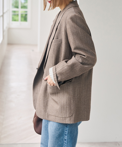 Spick & Span(スピックアンドスパン)の「ウールネップヘリンボンジャケット(テーラードジャケット・レディース・その他4・38/36)」の3枚目の写真