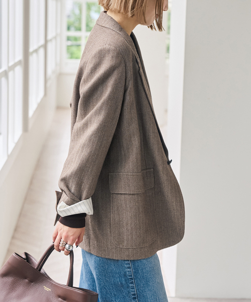 Spick & Span(スピックアンドスパン)の「ウールネップヘリンボンジャケット(テーラードジャケット・レディース・その他4・38/36)」の4枚目の写真