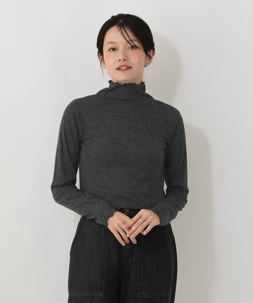 Afternoon Tea(アフタヌーンティー)の「【吸湿発熱】シアーフライスメロウハイネックプルオーバー(Tシャツ/カットソー・レディース・アイボリー/ライトブルー/レッド/ダークグレー・MEDIUM)」の2枚目の写真