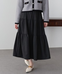 スウェードライクティアードスカート