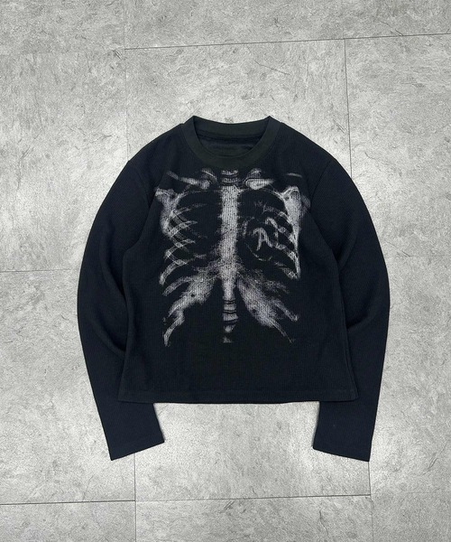 ATMARK(アットマーク)の「<2サイズ展開 / ユニセックス>ATMARK ボーンプリント サーマルロングスリーブTシャツ 骨 長袖(Tシャツ/カットソー・メンズ・ピンク/ブラック・L/M)」の14枚目の写真