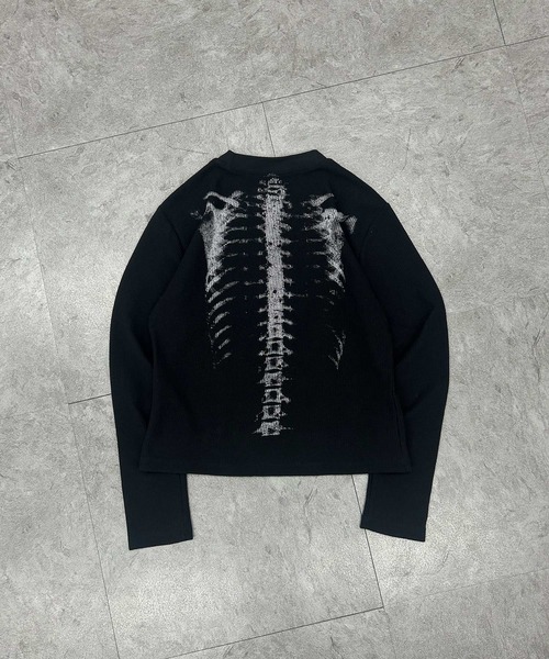 ATMARK(アットマーク)の「<2サイズ展開 / ユニセックス>ATMARK ボーンプリント サーマルロングスリーブTシャツ 骨 長袖(Tシャツ/カットソー・メンズ・ピンク/ブラック・L/M)」の15枚目の写真