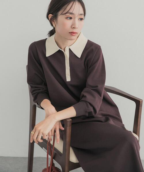URBAN RESEARCH DOORS(アーバンリサーチドアーズ)の「バイカラーニットワンピース(ワンピース・レディース・ブラウン/ネイビー/チャコールグレー・FREE)」の22枚目の写真