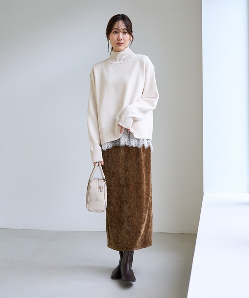 ROPE' PICNIC(ロペピクニック)の「裾切替レースロングスリーブTシャツ(Tシャツ/カットソー・レディース・ブラック/ホワイト・FREE)」の16枚目の写真