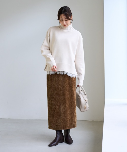 ROPE' PICNIC(ロペピクニック)の「裾切替レースロングスリーブTシャツ(Tシャツ/カットソー・レディース・ブラック/ホワイト・FREE)」の17枚目の写真