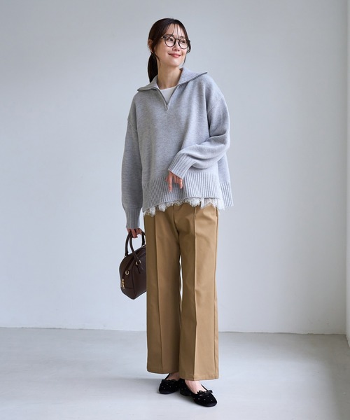 ROPE' PICNIC(ロペピクニック)の「裾切替レースロングスリーブTシャツ(Tシャツ/カットソー・レディース・ブラック/ホワイト・FREE)」の21枚目の写真