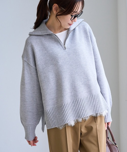 ROPE' PICNIC(ロペピクニック)の「裾切替レースロングスリーブTシャツ(Tシャツ/カットソー・レディース・ブラック/ホワイト・FREE)」の22枚目の写真