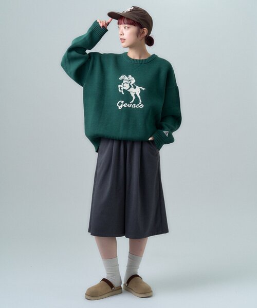GEVACO（ゲバコ）の「【GEVACO】ジョッキー＆ホースジャガードニット（ニット/セーター・メンズ・ネイビー/グリーン・MEDIUM/LARGE）」の8枚目の写真