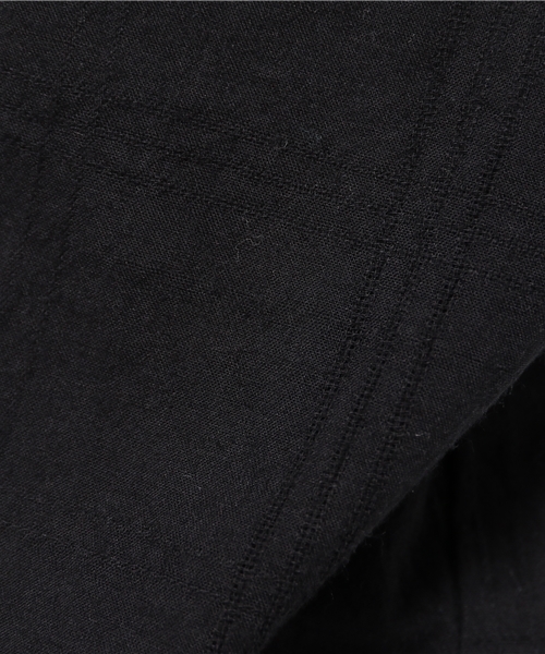 POU DOU DOU（プードゥドゥ）の「ドビー格子ノーカラーブラウス（シャツ/ブラウス・レディース・ブラック/オフホワイト/グリーン・3）」の11枚目の写真