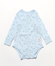 スター柄長袖前あきボディスーツ