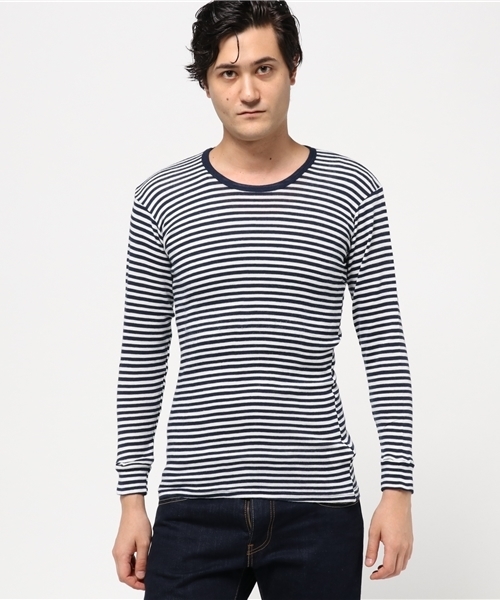 ADAM ET ROPE'(アダムエロペ)の「【THERMA DRY】 クルーネックT(Tシャツ/カットソー・メンズ・チャコールグレー/ネイビー/グレー/スミクロ・L/M)」の1枚目の写真