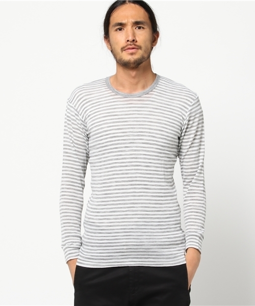 ADAM ET ROPE'(アダムエロペ)の「【THERMA DRY】 クルーネックT(Tシャツ/カットソー・メンズ・チャコールグレー/ネイビー/グレー/スミクロ・L/M)」の4枚目の写真