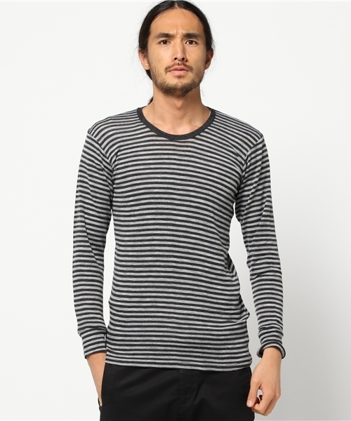 ADAM ET ROPE'(アダムエロペ)の「【THERMA DRY】 クルーネックT(Tシャツ/カットソー・メンズ・チャコールグレー/ネイビー/グレー/スミクロ・L/M)」の2枚目の写真