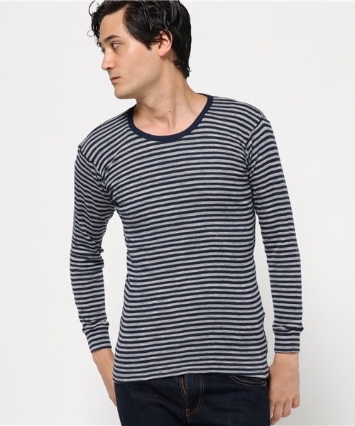 ADAM ET ROPE'(アダムエロペ)の「【THERMA DRY】 クルーネックT(Tシャツ/カットソー・メンズ・チャコールグレー/ネイビー/グレー/スミクロ・L/M)」の3枚目の写真