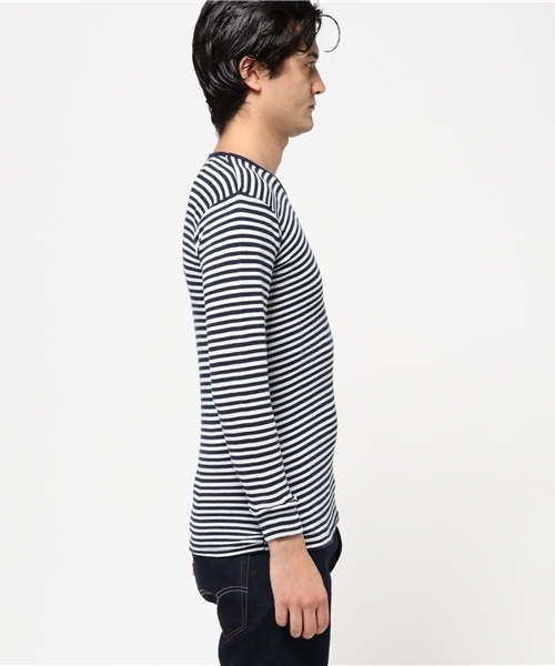 ADAM ET ROPE'(アダムエロペ)の「【THERMA DRY】 クルーネックT(Tシャツ/カットソー・メンズ・チャコールグレー/ネイビー/グレー/スミクロ・L/M)」の6枚目の写真