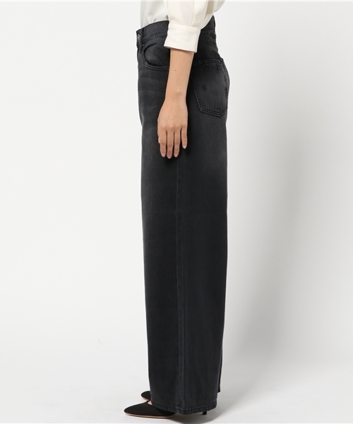 WEGO(ウィゴー)の「WEGO/クラッシュワイドデニムパンツ(デニムパンツ・レディース・スミクロ/ダークインディゴブルー/インディゴブルー・MEDIUM/LARGE)」の5枚目の写真