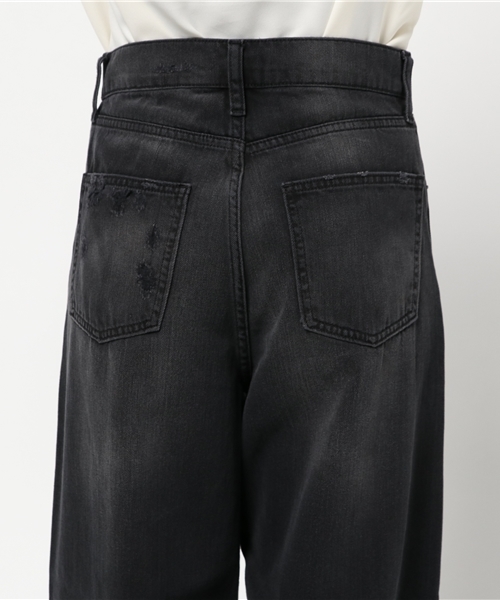 WEGO(ウィゴー)の「WEGO/クラッシュワイドデニムパンツ(デニムパンツ・レディース・スミクロ/ダークインディゴブルー/インディゴブルー・MEDIUM/LARGE)」の8枚目の写真