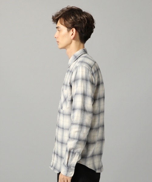 HARE（ハレ）の「キモウオンブレーチェックシャツ(HARE)（シャツ/ブラウス・メンズ・ボルドー/オフホワイト/グレー・LARGE/MEDIUM/SMALL）」の5枚目の写真