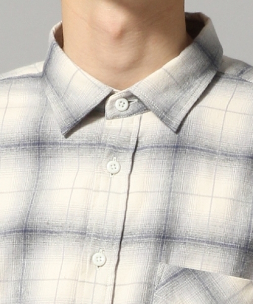 HARE（ハレ）の「キモウオンブレーチェックシャツ(HARE)（シャツ/ブラウス・メンズ・ボルドー/オフホワイト/グレー・LARGE/MEDIUM/SMALL）」の7枚目の写真