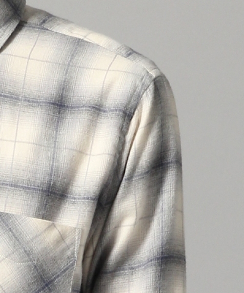 HARE（ハレ）の「キモウオンブレーチェックシャツ(HARE)（シャツ/ブラウス・メンズ・ボルドー/オフホワイト/グレー・LARGE/MEDIUM/SMALL）」の9枚目の写真