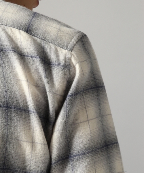 HARE（ハレ）の「キモウオンブレーチェックシャツ(HARE)（シャツ/ブラウス・メンズ・ボルドー/オフホワイト/グレー・LARGE/MEDIUM/SMALL）」の14枚目の写真