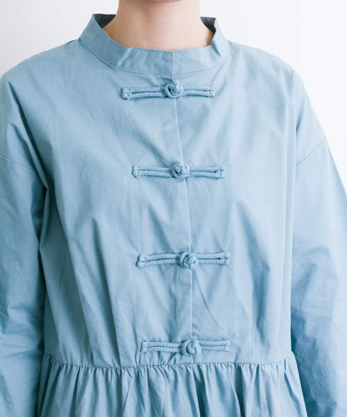 MERLOT(メルロー)の「チャイナボタンコットンワンピース5790(ワンピース・レディース・ブラック/ライトブルー/オフホワイト・FREE)」の7枚目の写真